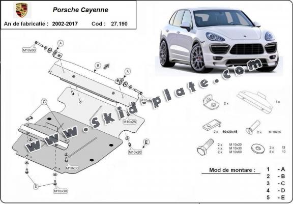 Steel skid plate for Porsche Cayenne