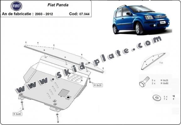 Steel skid plate for Fiat Panda