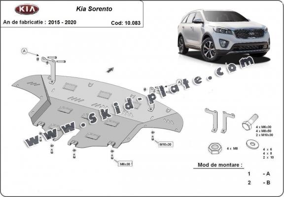 Steel skid plate for Kia Sorento