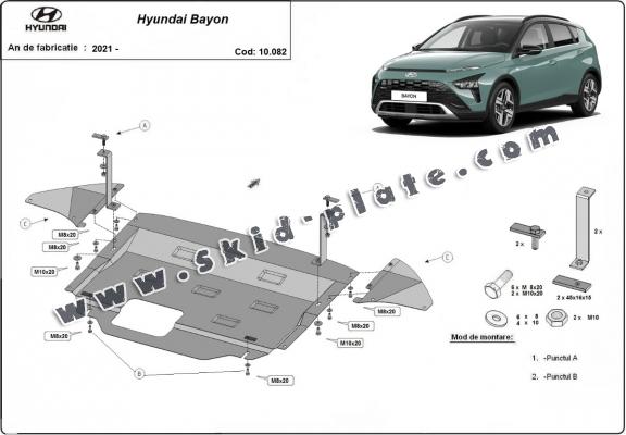 Steel skid plate for Hyundai Bayon