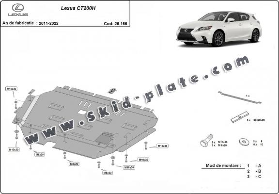 Steel skid plate for Lexus CT200H
