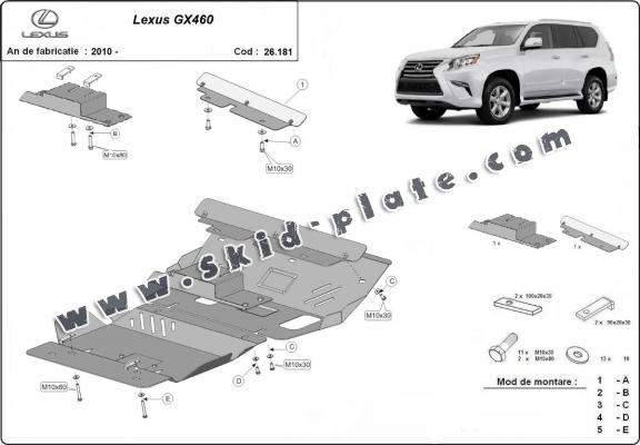 Steel skid plate for Lexus GX460