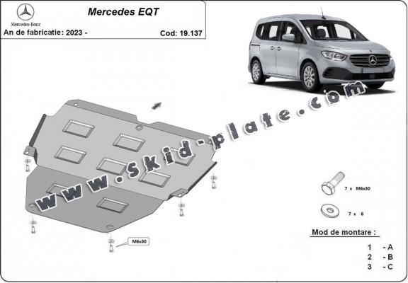 Steel skid plate for Mercedes EQT