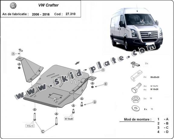 Steel skid plate for Volkswagen Crafter