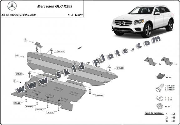 Steel skid plate for Mercedes GLC X253