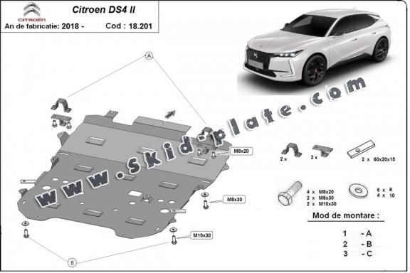 Steel skid plate for Citroen DS4 II