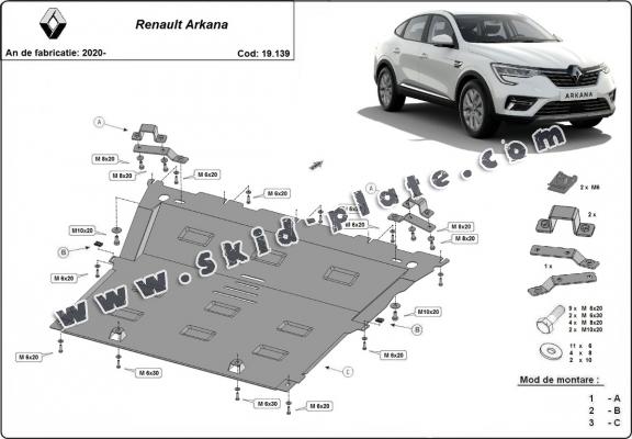 Steel skid plate for Renault Arkana