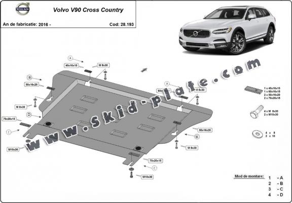 Steel skid plate for Volvo Volvo V90 Cross Country
