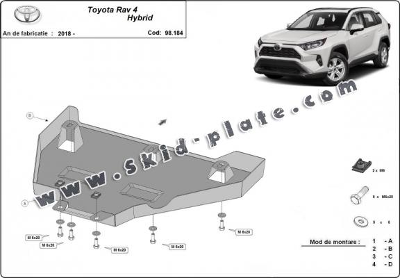 Steel differential skid plate for Toyota RAV 4 Hybrid