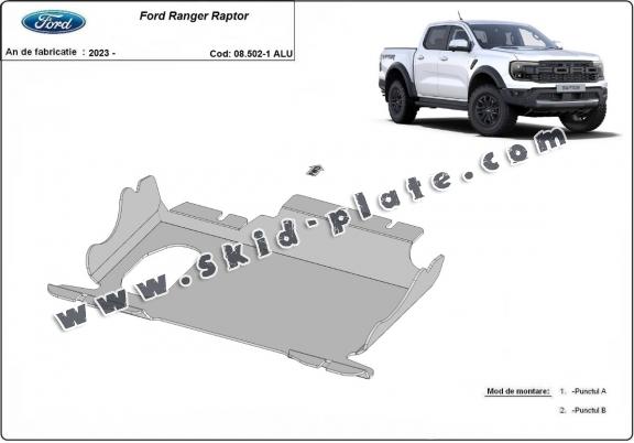 Aluminum skid plate for Ford Ranger Raptor
