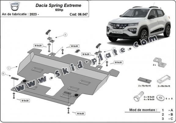 Steel skid plate for Dacia Spring Extreme