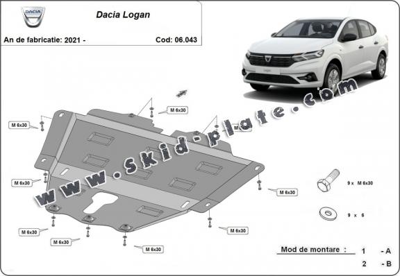 Steel skid plate for Dacia Logan