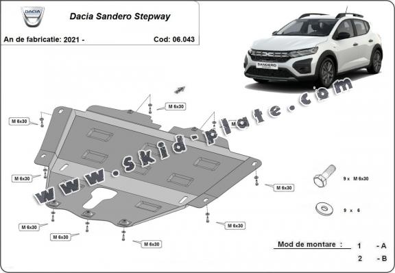 Steel skid plate for Dacia Sandero 3 Stepway