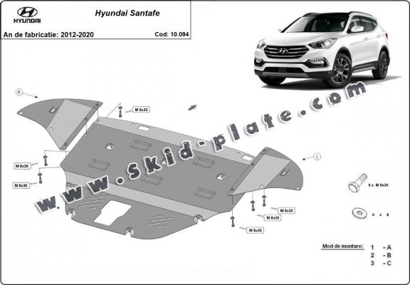 Steel skid plate for Hyundai Santa Fe