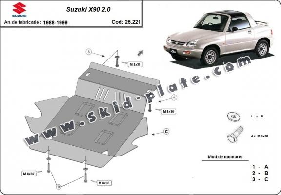Steel skid plate for Suzuki X90 2.0