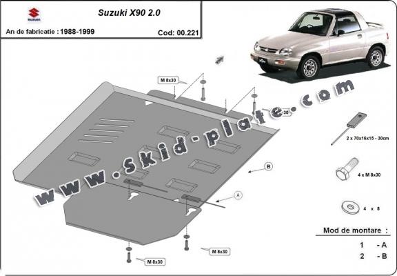 Steel gearbox skid plate for Suzuki X90 2.0