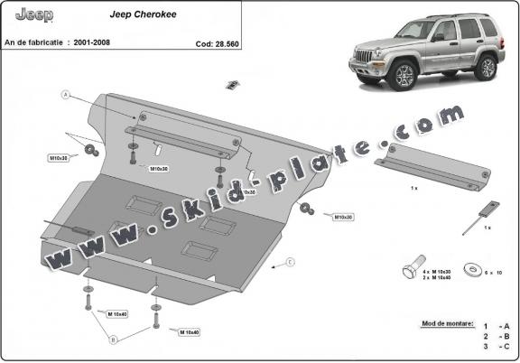 Steel skid plate for Jeep Cherokee - KJ