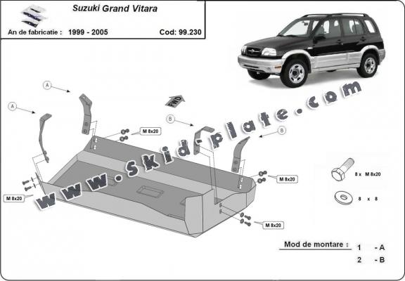 Steel fuel tank skid plate  for Suzuki Grand Vitara
