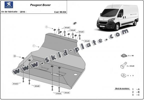 Steel fuel tank skid plate  for Peugeot Boxer