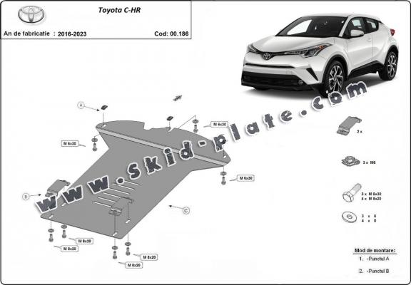 Steel catalytic converter guard/cat lock for Toyota C-HR