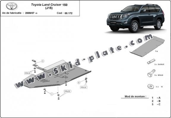 Aluminum gearbox skid plate for Toyota Land Cruiser 150