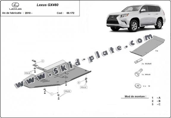 Aluminum gearbox skid plate for Lexus GX460