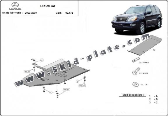 Aluminum gearbox skid plate for Lexus GX