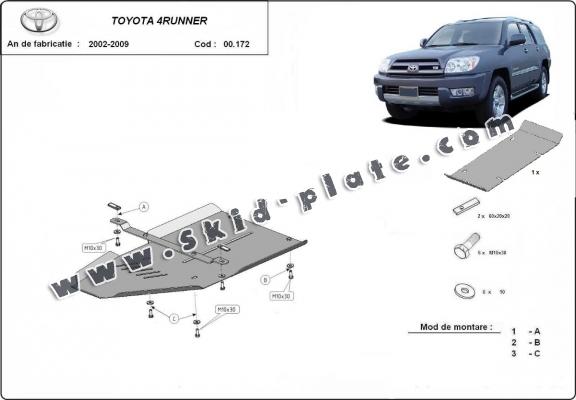 Aluminum gearbox skid plate for Toyota 4Runner