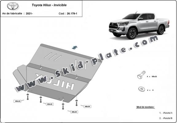 Steel radiator skid plate for Toyota Hilux Invincible