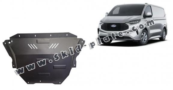 Steel skid plate for the protection of the engine and the gearbox for Ford Transit Custom