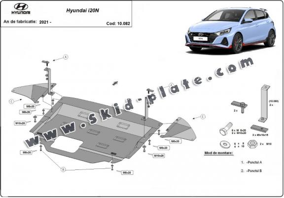 Steel skid plate for Hyundai i20