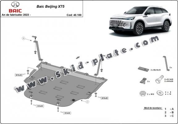 Steel skid plate for Baic Beijing X75