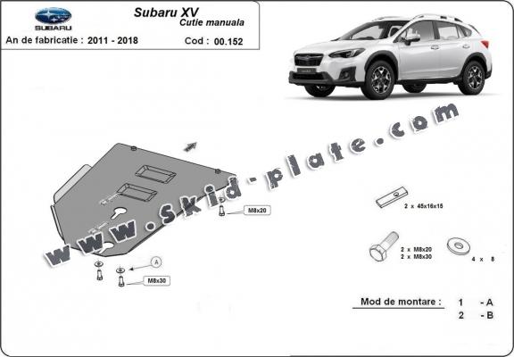 Steel manual gearbox skid plate Subaru XV