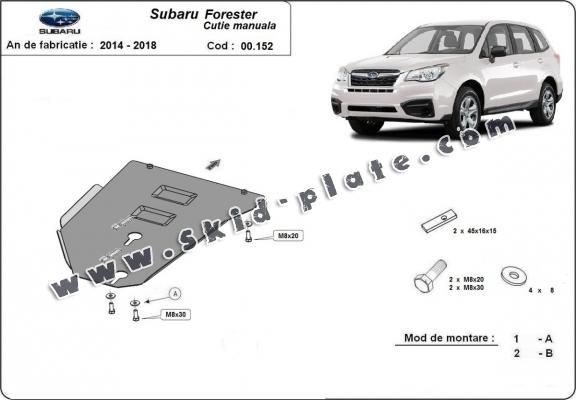 Steel manual gearbox skid plate for Subaru Forester 4