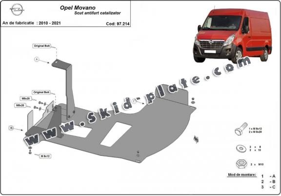 Steel catalytic converter plate/cat lock for Opel Movano