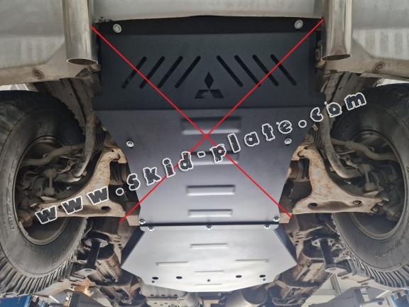 Steel gearbox skid plate for Mitsubishi Pajero 3 (V60, V70) Vers 2.0
