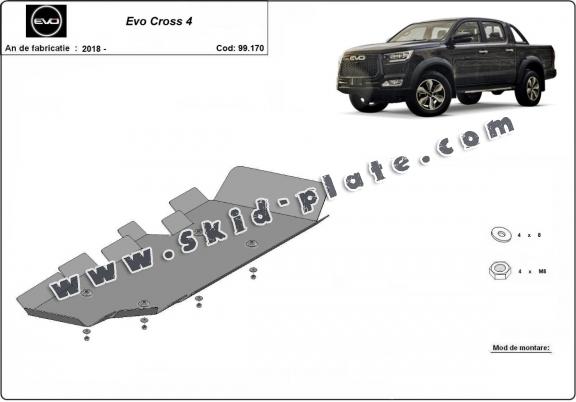Steel fuel tank skid plate for Evo Cross 4
