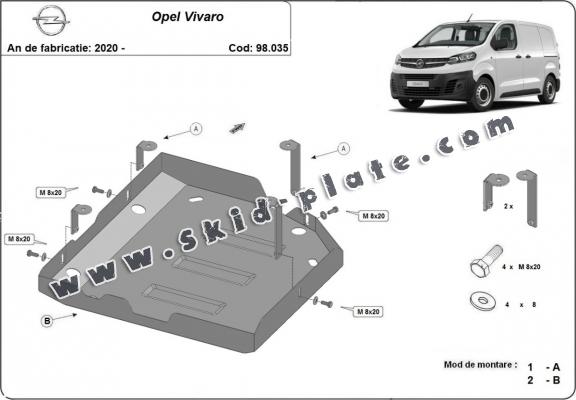 Steel AdBlue tank plate Opel Vivaro