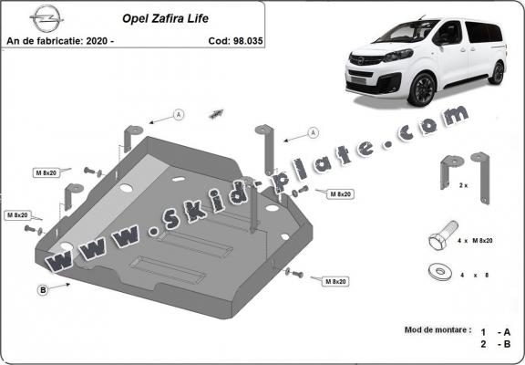 Steel AdBlue tank plate Opel Zafira Life