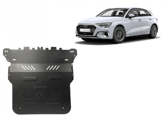 Steel skid plate for Audi A3