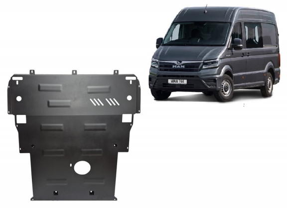 Steel skid plate for Man TGE