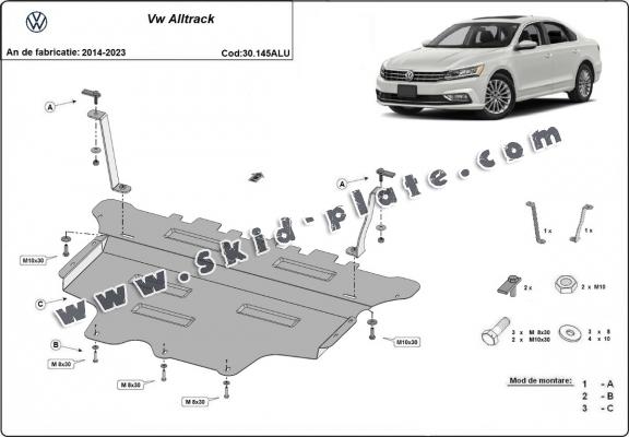 Aluminum skid plate for VW Passat Alltrack 