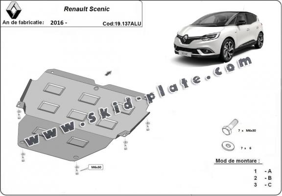Aluminum skid plate for Renault Scenic IV
