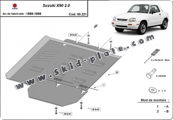 Steel gearbox skid plate for Suzuki X90 2.0