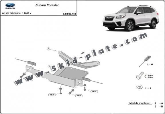 Steel diferential skid plate for Subaru Forester