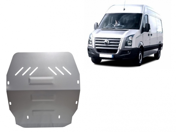 Aluminum skid plate for the protection of the engine and the gearbox for Volkswagen Crafter