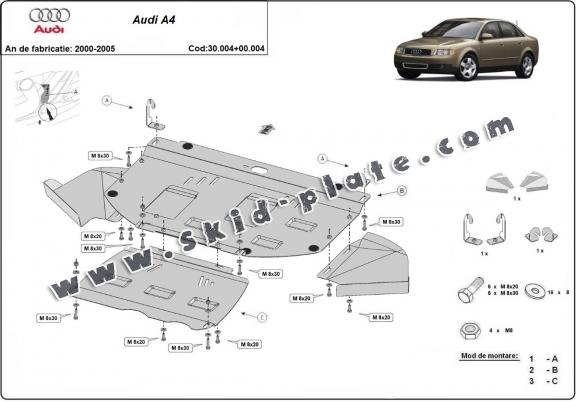 Steel skid plate for Audi A4 B6 - promotional package