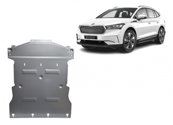 Aluminum skid plate for the protection of the engine and the gearbox for Skoda Enyaq