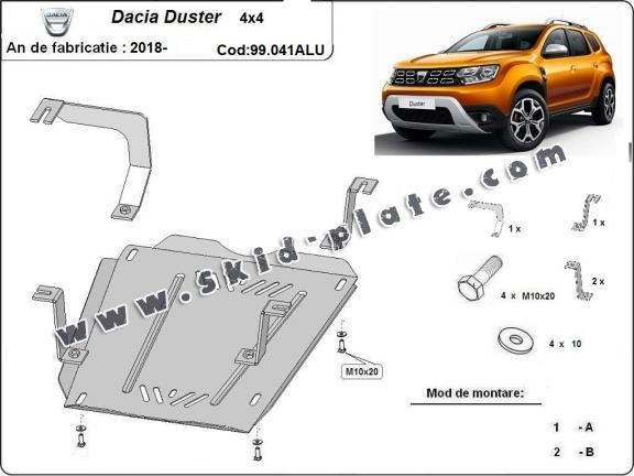 Aluminum fuel tank skid plate  for Dacia Duster
