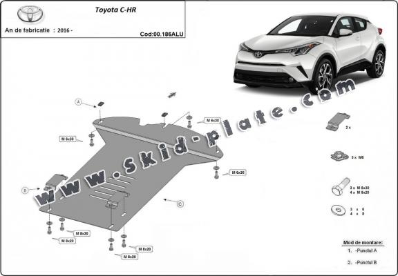 Aluminum catalytic converter plate/cat lock for Toyota C-HR